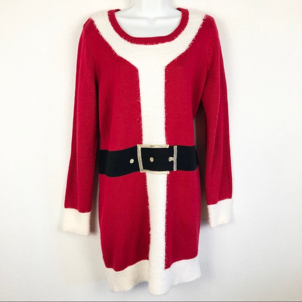 Christmas Santa Sweater Midi Dress